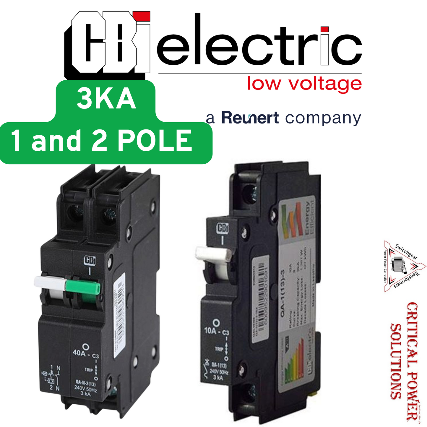 CBI Circuit Breaker 2 Pole 1P+N Curve 1 5A 3kA 240V QFA18105 CBI