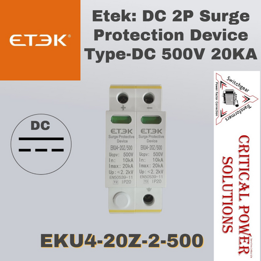 Etek DC 2P Surge Protection Device Type-DC 500V 20KA Surge Protective Device DC
