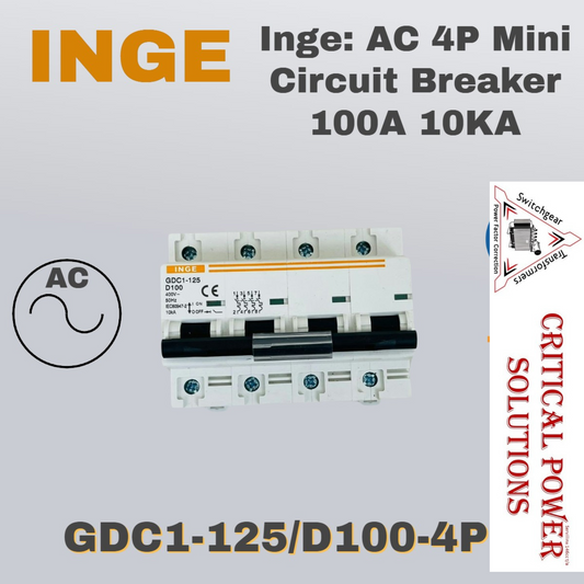 Inge AC 4P Mini Circuit Breaker 100A 10KA Circuit Breakers MCB's